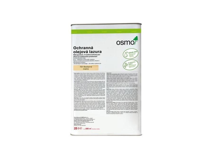 OSMO Lazura ochranná olejová 701 BEZBARVÁ mat 25 L OSMO Lazura ochranná olejová 701 BEZBARVÁ mat 25 L
