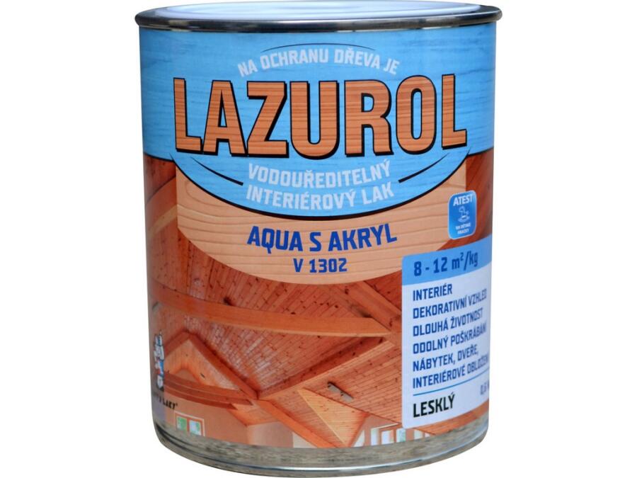 LAZUROL Aqua S Akryl Lesk lak na dřevo V1302     0,6kg